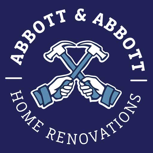 Abbott & Abbott Home Renovations Logo of two hands holding crossed hammers.